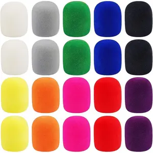 Microphone Covers Foam,20 Pack Thick Handheld Stage Microphone Windscreen Microphone Cover Foam Karaoke DJ Microphone Covers Disposable(10 Color)