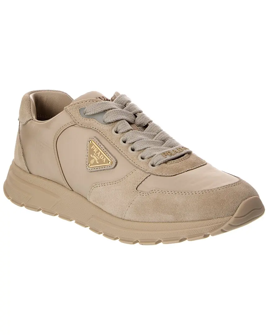 Prada Nylon & Suede Sneaker