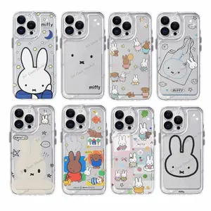 Cute M-Miffy Transparent Phone Case, Fall Birthday And Holiday Gifts Case Cover for iPhone X, 11, 12, 13, 14, 15 & more – SS Galaxy S21 to S25 Ultra, Plus with Suction