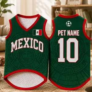 Pet Soccer Mexico Jersey, Team Dog Shirt, Game Day Outfit for Dogs, Football Cat Clothes