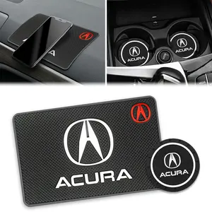 Thick Rubber Car Cup Holder Pad Set, Anti-Slip Mat 1/2/3pcs, Fits Acura Tsx Rsx Mdx Rlx Rdx Integra Cdx Tlx-L Nsx Ilx Tlx Zdx Tl Rl, Car Essentials