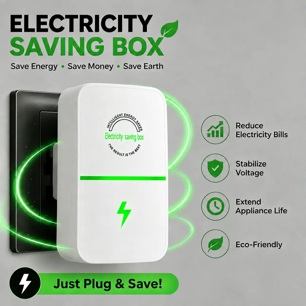 2pack Plug-in Power Saver - 2026 Updated Design US Plug Energy Saver, 90V-250V Easy-to-Install 2pack Home Savings Device for Adults’ Indoor Use, Cut Your Bills (Home Improvement Electrical Equipment)