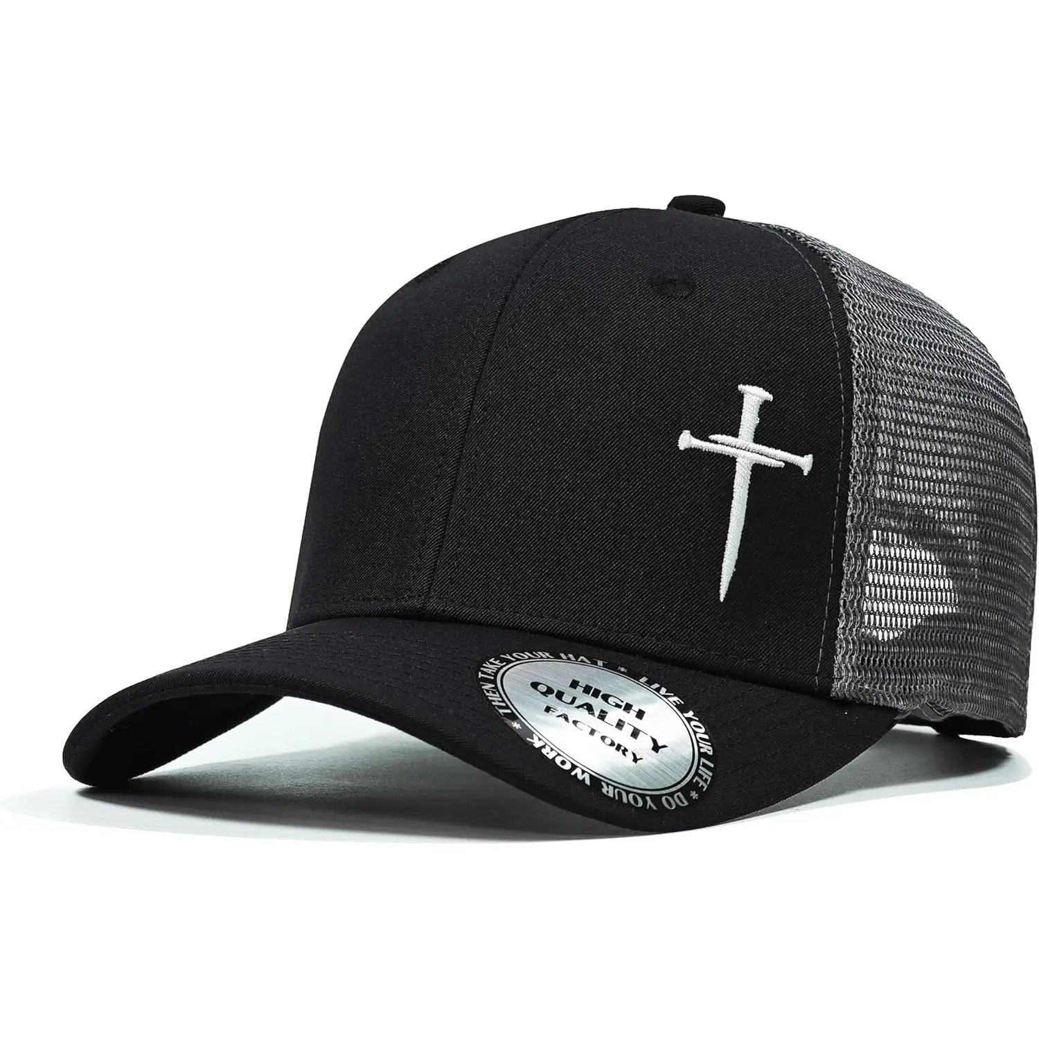 Christian Adjustable Snapback Cap for Men - 3-Cross Design Christian Religious Gift for Birthday, Christmas