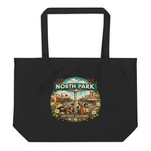 NORTH PARK NEIGHBOR-Large organic tote bag