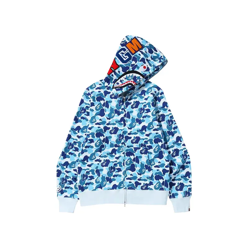 BAPE ABC Camo Shark Full Zip Hoodie 'Pink/Blue'