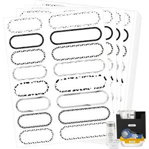 480 count  Labels for Bottles, Self-Laminating Multipurpose Name Labels for  School (Black & White)