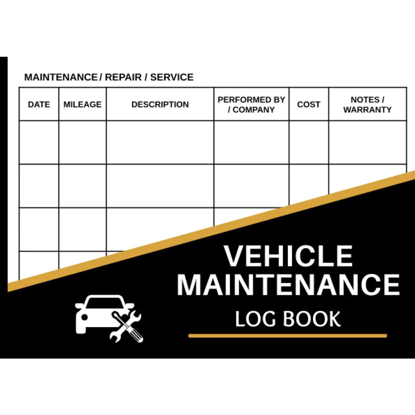 Car Maintenance Log Book: Vehicle Maintenance Log Book - Repair And Service Record Book for Cars, Trucks & Motorcycles