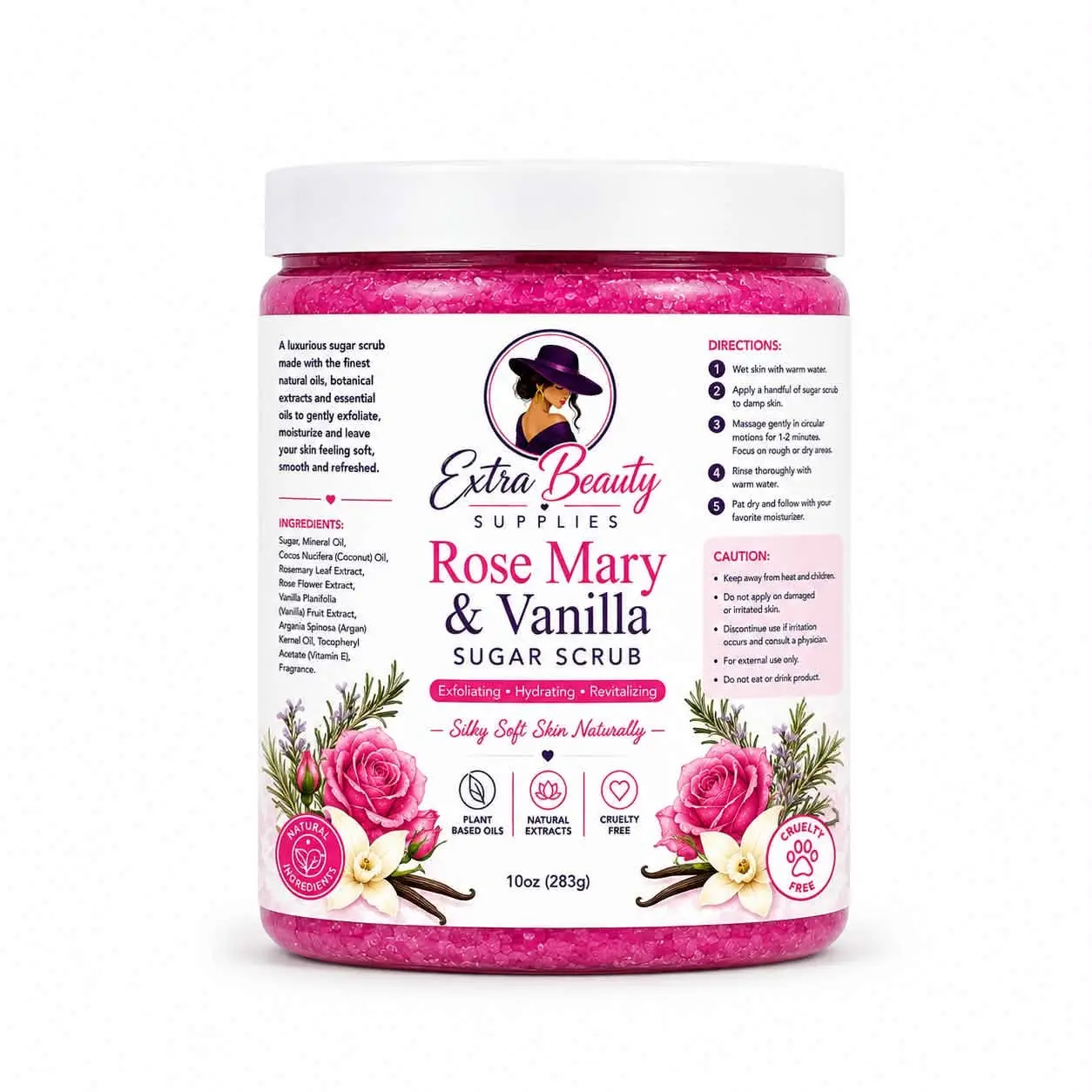 Rose Mary and Vanilla Scent Exfoliant Body Scrub 10oz