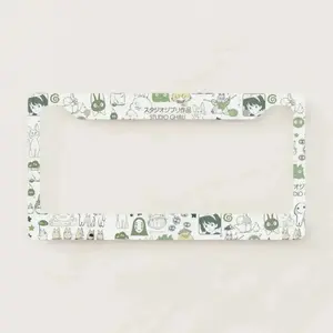 Studio Ghibli Aesthetic License Plate Frame Kawaii Anime Car Decor For Truck SUV Totoro Spirited Away Gift Idea For New Car Owner For Women