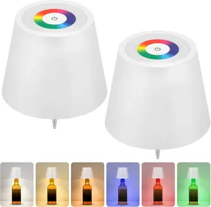 Wireless LED Bottle Lamp, Rechargeable Table Lamp, RGB Lights Mode, Touch Control and Dimmer Brightness Bottle lamp for Home, Bars & Restaurant