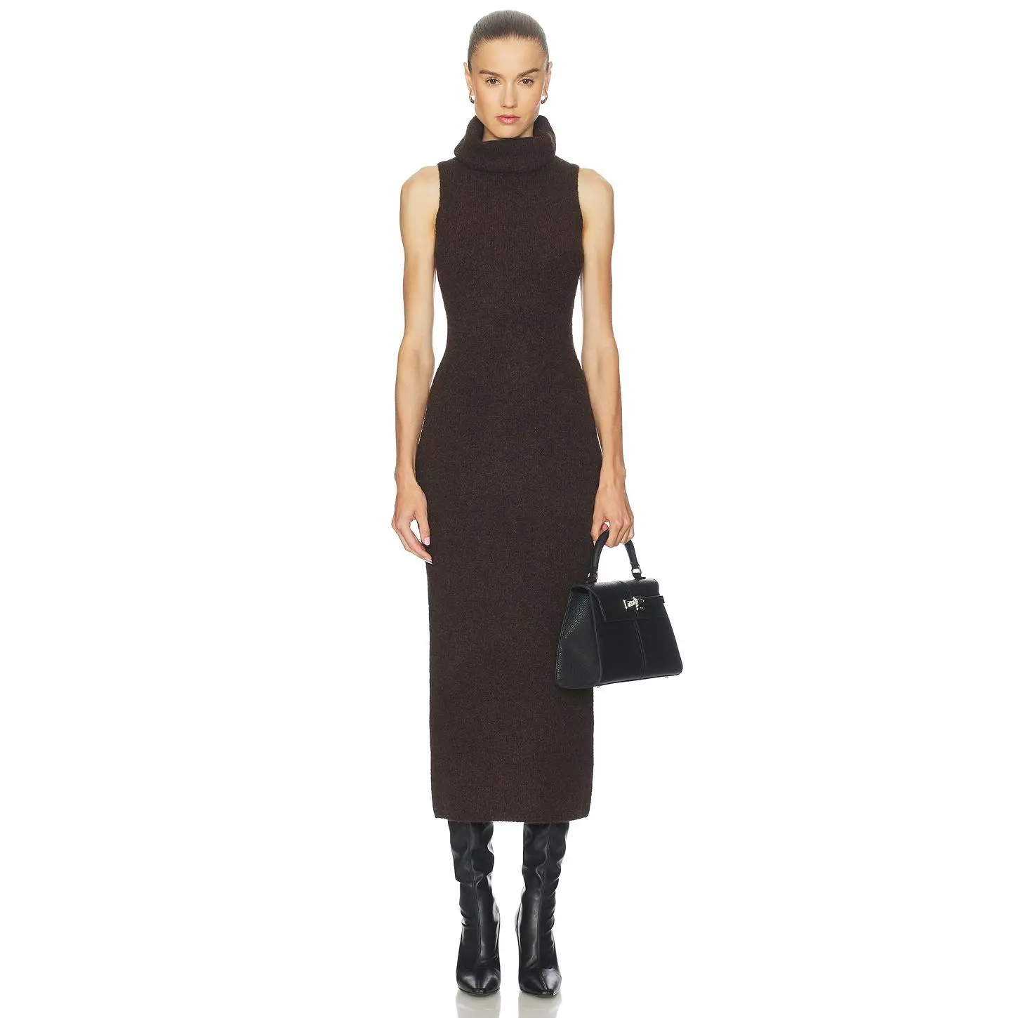 Camila Coelho Noel Maxi Dress in Chocolate Brown