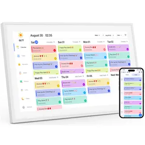 21.5 Inch Digital Calendar, Smart Digital Planner & Chore Chart, IPS FHD 1920x1080 Wall Touch Screen Display for Family Schedules - Share Photos/Videos via App