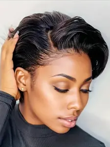 13x1 T Part Lace Wig Glueless Lace Wigs Pixie Cut Wig Natural Straight Wig Straight Human Hair Wig for Women 150% Density Lace Hairline Wig