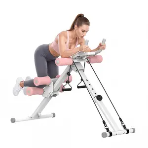 RELIFE Foldable Ab Trainer Machine with LCD Monitor for Home Gym, Shapes Core, Abs, Waist, Arms, Legs and Buttocks, Features Knee Protection and Resistance Bands, Beginners Friendly