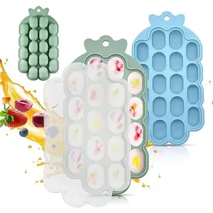 O’doe Baby Food Freezer Trays BPA-Free Food-Grade Silicone Molds with 2 Trays 18 Holes for Baby Food Storage Containers Freezer Safe Easy to Clean Stackable and Space-Saving