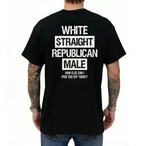 Straight Conservative Male T shirt Funny Political Graphics Casual Menswear Gift