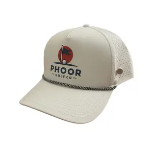White Phoor Golf Hat with Tee Holder - Perfect for Golfing