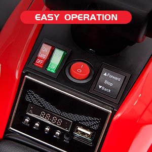 GARVEE 12V Electric Ride-On Tractor with Remote Control, 35W Dual Motors, Bluetooth Music/USB, Safety Belt, 3-Gear Shift, 7 LED Lights, Powered by Battery, Green