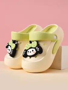 New Cute Cartoon Girl Dog Hole Shoes, Soft Breathable Eva Half Slippers, Cute Cartoon Slides, Casual All Seasons Footwear, Sizes 36-41