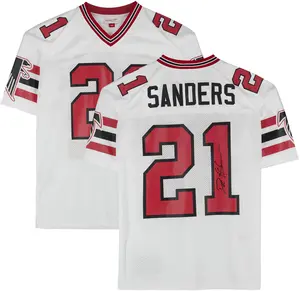 Deion Sanders Atlanta Falcons Autographed Mitchell & Ness 1989 White Throwback Authentic Jersey - Fanatics Authentic Certified