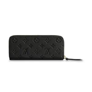 Louis Vuitton Clémence Classic Monogram Embossed Soft Zip Pouch Wallet for Men in Black