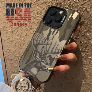 Phone Case for iPhone 15 16 14 Pro Max 13 12 11 XR XS Plus E Forest Stag Pattern Full Body Protection Anti-Scratch PC Smartphone Cover Cellphone Protective