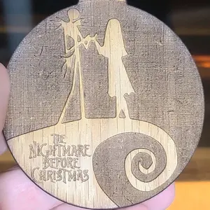 Nightmare Before Christmas Wooden Ornament Decoration.