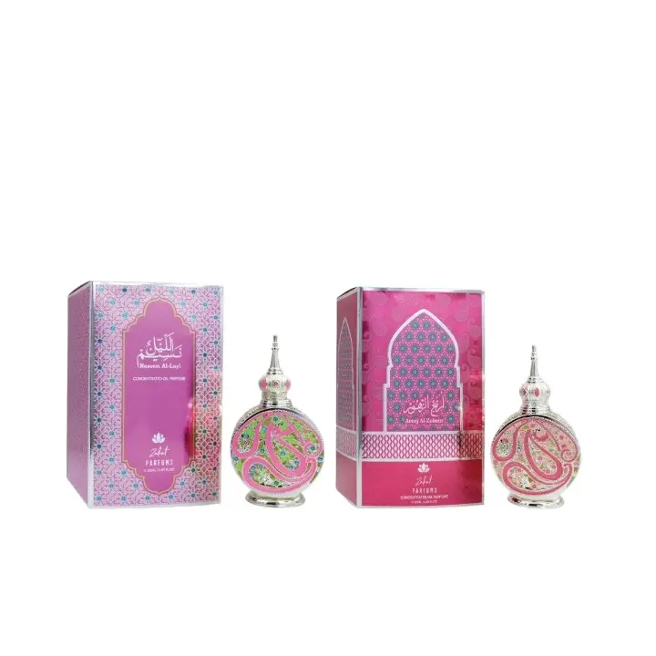 Zakat Parfums | Naseem Al Layl & Areej Al Zohour Bundle | Pure Concentrated Oils | 20 ML - 0.67 oz Per Bottle | Powdery - Vanilla - Floral - Fresh Notes