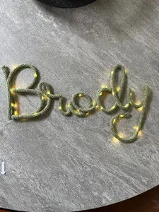 Light Up Knitted Wire Names | Custom Names | Rope Signs | Nursery Decor