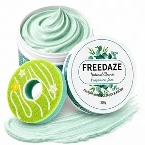 FREEDAZE Multi-Purpose Cleaning Paste with Donut Sponge, 10.58 oz Hard Surface Cleaner for Kitchen Grease, Sink, Stovetop, Cookware, Tile, Tub & Bathroom Surfaces