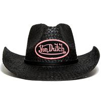 Black and Pink Von Dutch Cowboy Hat