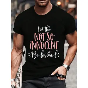 100% Cotton Not So Innocent Bridesmaid Shirt Matching Bachelorette Party T-Shirt Women's Men's Graphic Tee Crew Neck summer vacation Tops
