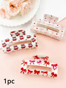 1pc women's sweet hair claws, cute bow pattern, small fresh hair accessories, sweet campus hair accessories, New Year gifts, wedding souvenirs, daily fashionable hair accessories, Hair Clip