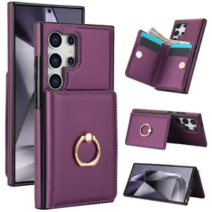 Samsung S24/s23/s22/s21 Ultra Protective Wallet Case Cover with Card Holder, Magnetic Closure & Shockproof Design, Durable Phone Accessory