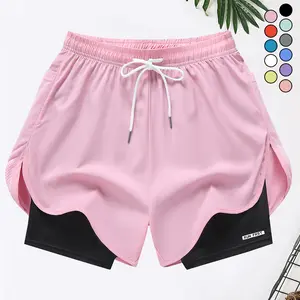 Women’s athletic shorts designed to prevent exposure; casual quick-dry running and fitness shorts with a loose fit and high waist for outdoor wear; yoga shorts; elastic drawstring waistband; breathable polyester—ideal for running, gym workouts, and casual