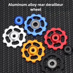 Aluminum Alloy Rear Derailleur Pulley for Mountain Bike, 11-tooth Derailleur Sprocket with Bearings, Anodized CNC Process, Bicycle Riding Accessories