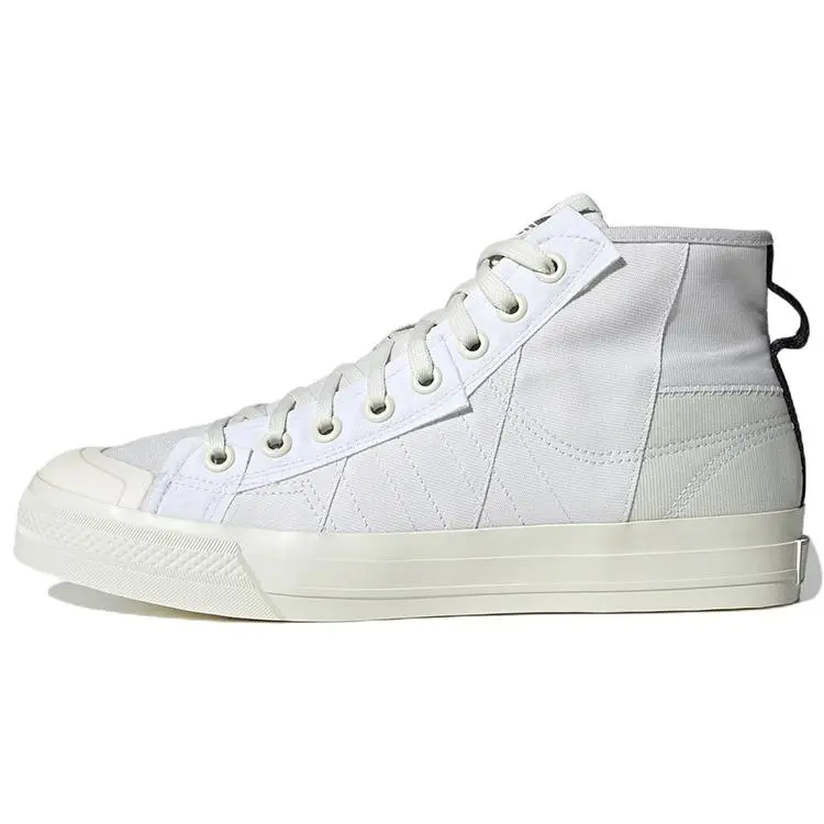 Adidas Nizza Hi Parley White Retro Durable Non-slip Mid Top Skate Shoes Unisex GV7617