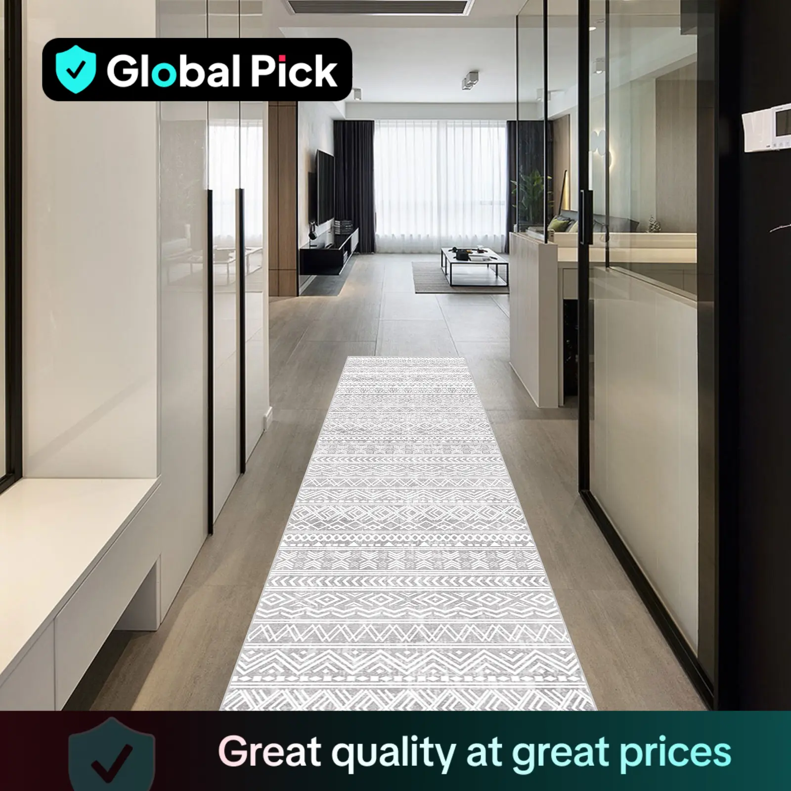 Boho Style Geometric Pattern Carpet, Halloween Decor Non-slip Comfortable Decorative Floor Mat, Decorative Area Rug for Living Room Bedroom Kitchen, R