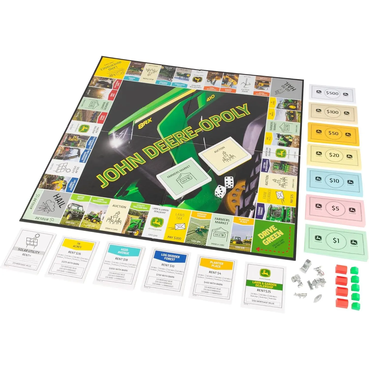 TOMY John Deere-opoly Kids Board Game - Cooperative Farming Games for Kids - Classic Board Games for Family Game Night - Tractor Themed Board Game - Farm Games Ages 8 Years and Up