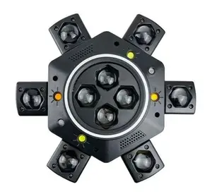 6 Arms DJ Party Light-150W RGBW Moving Head Stage Light with Laser, Strobe & Bee-Eye, DMX 512 & Sound Activated