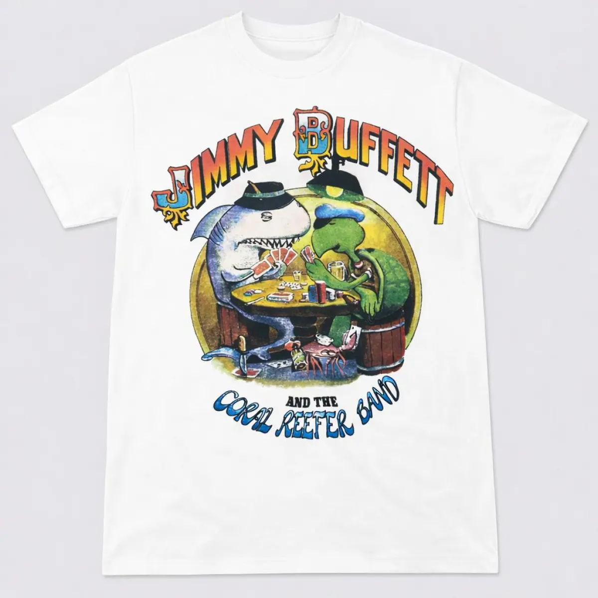 Men's Stylish Jimmy Buffett And The Coral Reefer Band Short-Sleeve Round Neck T-Shirt - Soft Stretch Fabric Top, Perfect for Layering with Jeans, Shortsleeve, Classic Crew, Band Graphic, Casual