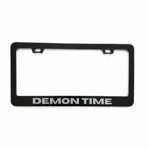 DEMON TIME Stainless Steel Black License Plate Frame | Slim Fit Car Decor Gift
