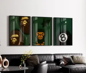 Hypebeast Kw Poster Set fit In Green Wall art : Trendy 3D Room Decor