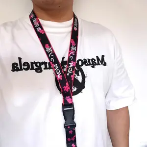 Cherry Blossom Pattern Racing Work Permit Lanyard, Keychain Lanyard For Car, Car Interior Decoration Accessories