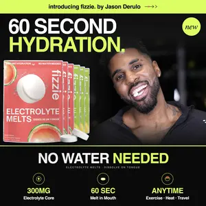 Fizzie Electrolyte Melts By Jason Derulo - Variety 6 Pack - Dissolving Electrolyte Tablets For Fast Hydration - Natural, Sugar-Free Hydration Supplement - 3x Watermelon, 3x Lemon Lime (60 Servings)