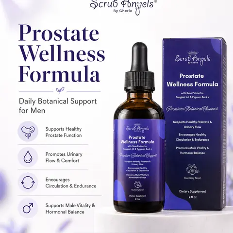 Prostate Health Dietary Supplement - Edible Natural Liquid Extract, Premium Botanical Fast-Acting Tincture with Synergistic Herbs for Urinary Relief by Holistic Royaltea Wellness Inc
