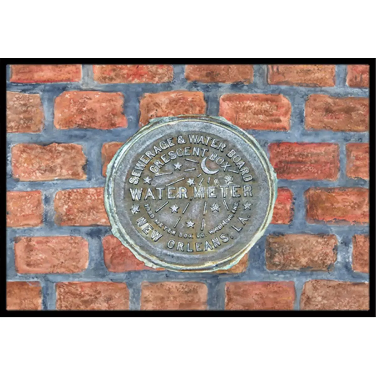 212 MAIN New Orleans Watermeter Brick-Design Floor Mat - 24x36 in, Fade-Resistant, Rubber-Backed Brick Block Doormat, Decorative Rubber-Coated Distinctive Design Mat for Home & Commercial Spaces, Brick Block Doormats, Decorative Rubber Doormats