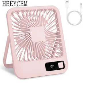 USB charging fan, 5-speed wind speed -180 ° folding portable personal fan with charge display, silent office desk fan suitable for home office travel and outdoor use, Multifunctional Cooling Fan