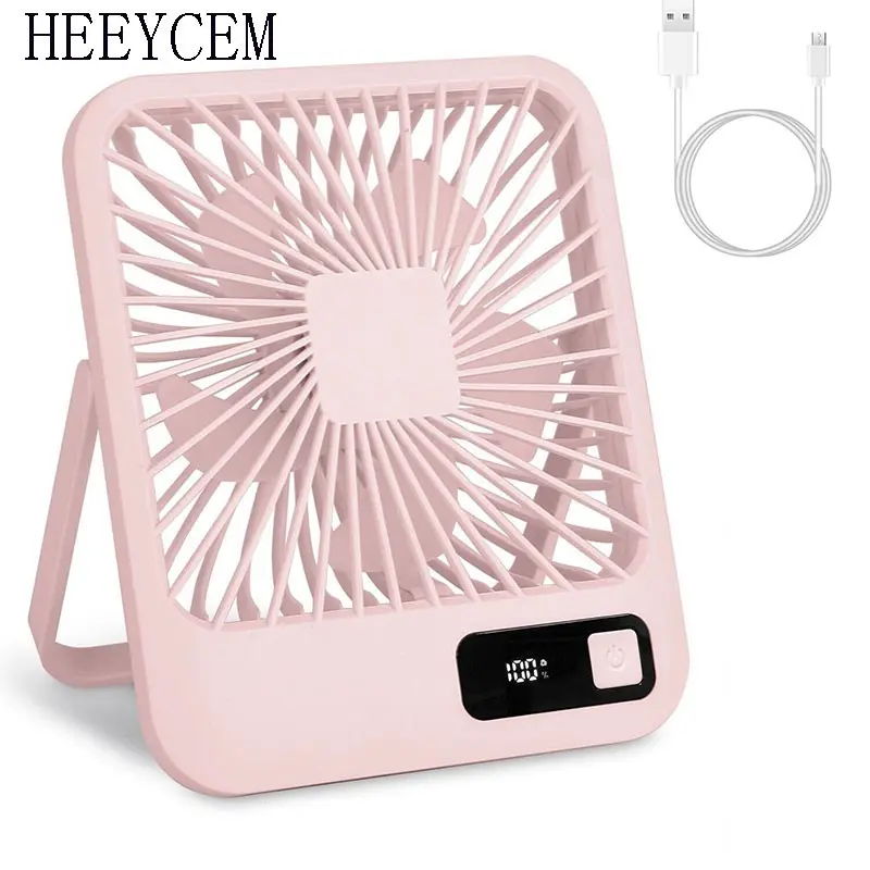 USB charging fan, 5-speed wind speed -180 ° folding portable personal fan with charge display, silent office desk fan suitable for home office travel and outdoor use, Multifunctional Cooling Fan, Portable Foldable Fan, Rechargeable Fan