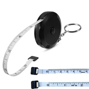 Plastic Tape Measure 150cm/60in, Clothing Measuring Tape, Cute Mini Soft Measure, Self-Retracting with Keychain, Portable & Easy to Use
